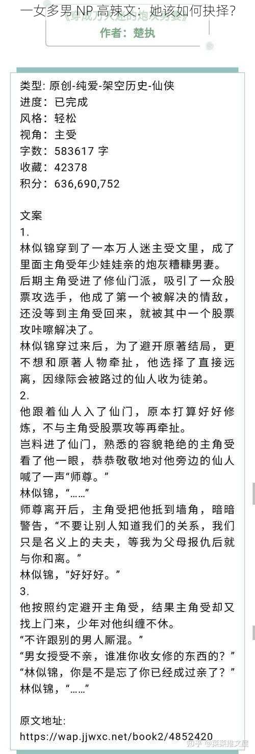 一女多男 NP 高辣文:她该如何抉择?