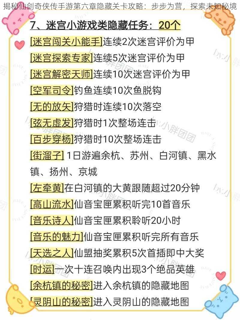 揭秘仙剑奇侠传手游第六章隐藏关卡攻略:步步为营,探索未知秘境
