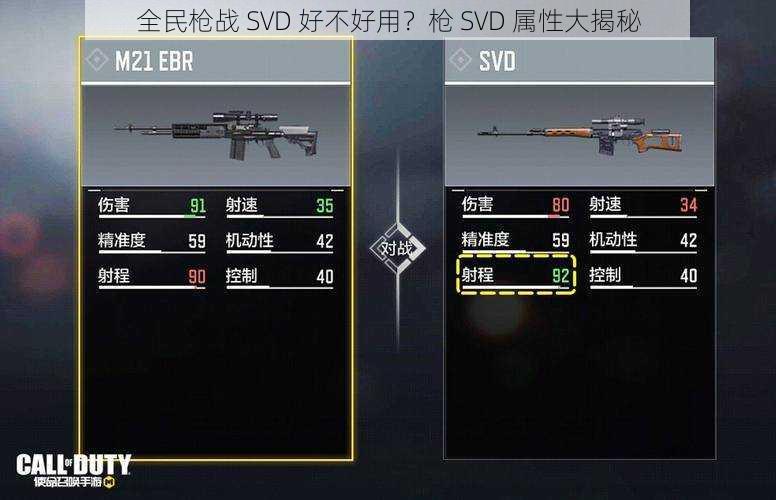全民枪战 SVD 好不好用?枪 SVD 属性大揭秘